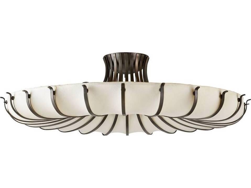 Chambers 10-Light Ivory English Bronze Round Semi Flush Mount