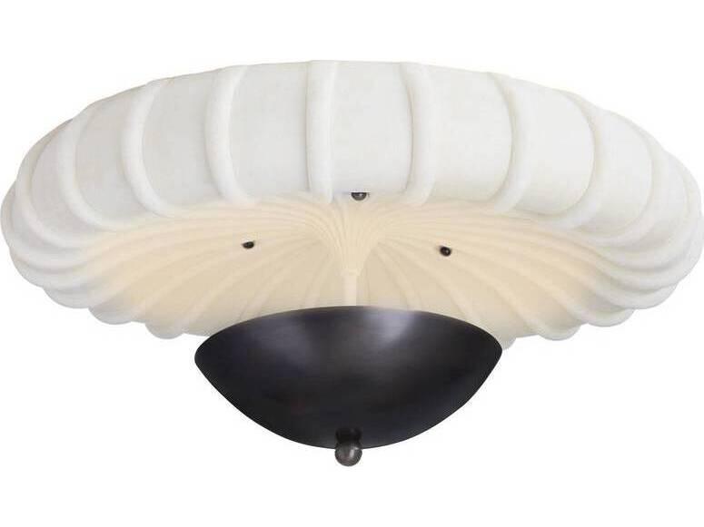 English Bronze Bowl Round Flush Mount