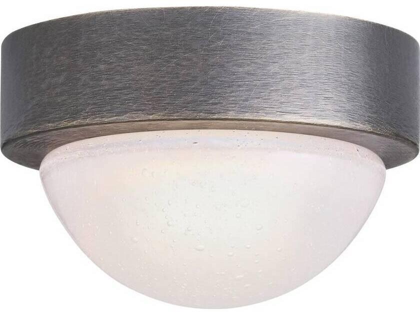 Chattered English Bronze Dome Flush Mount