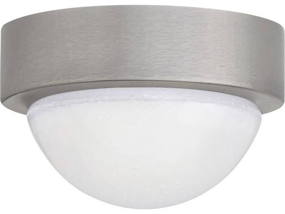 Chattered Vintage Silver Dome Round Flush Mount