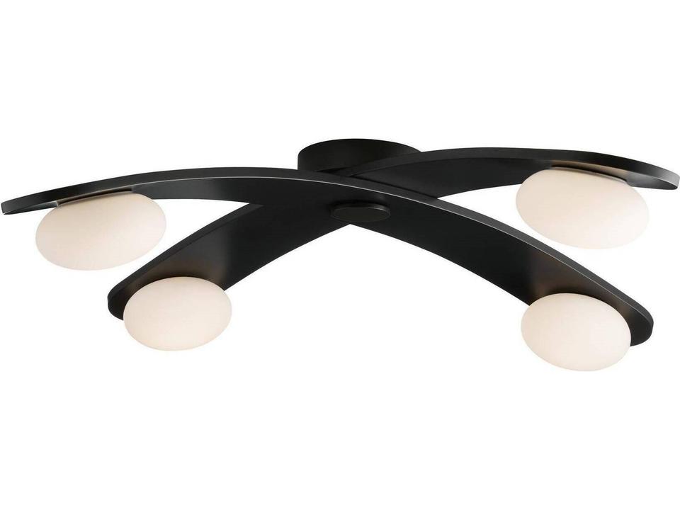 Black White Globe Flush Mount