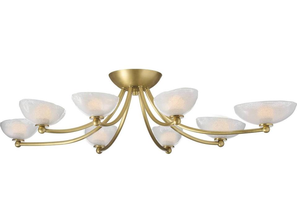 Gold Clear Bowl Semi Flush Mount
