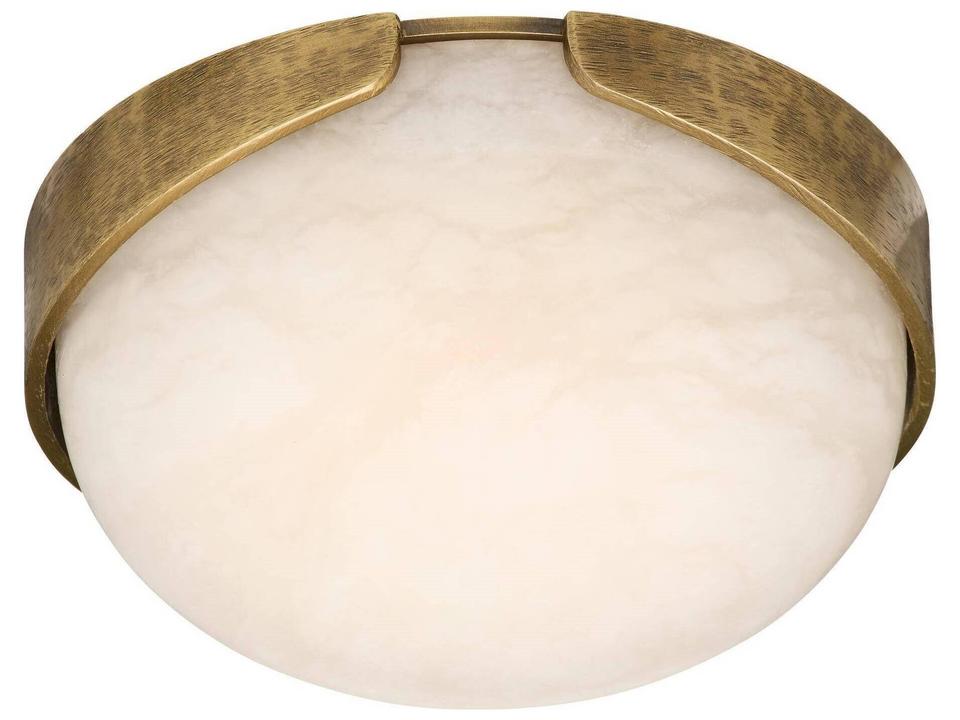 White Gold Brass Globe Flush Mount