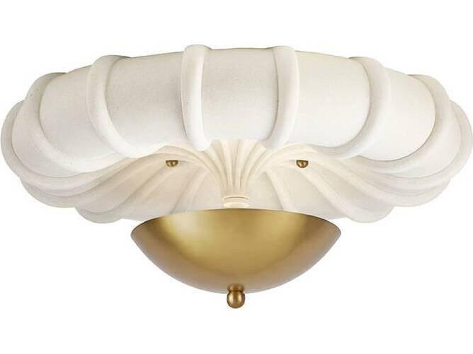 White Gold Brass Traditional Bowl Flush Mount