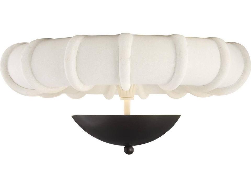 White Black Traditional Bowl Flush Mount