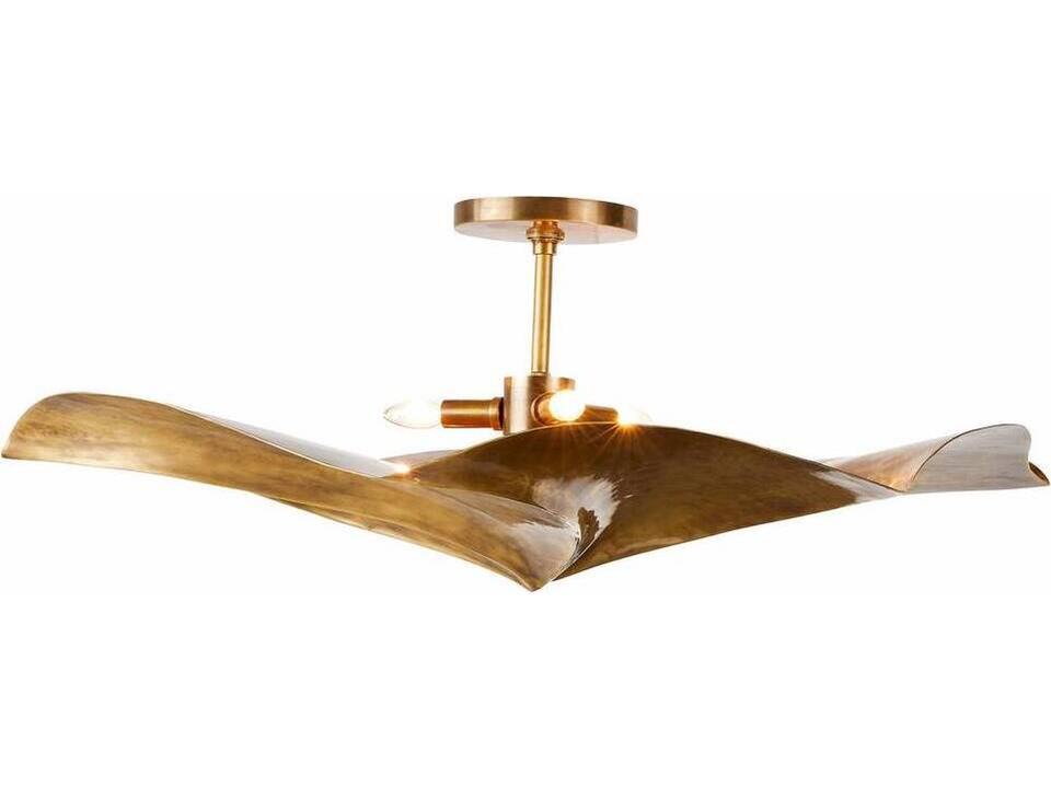 Daniella 3-Light Vintage Brass Semi Flush Mount