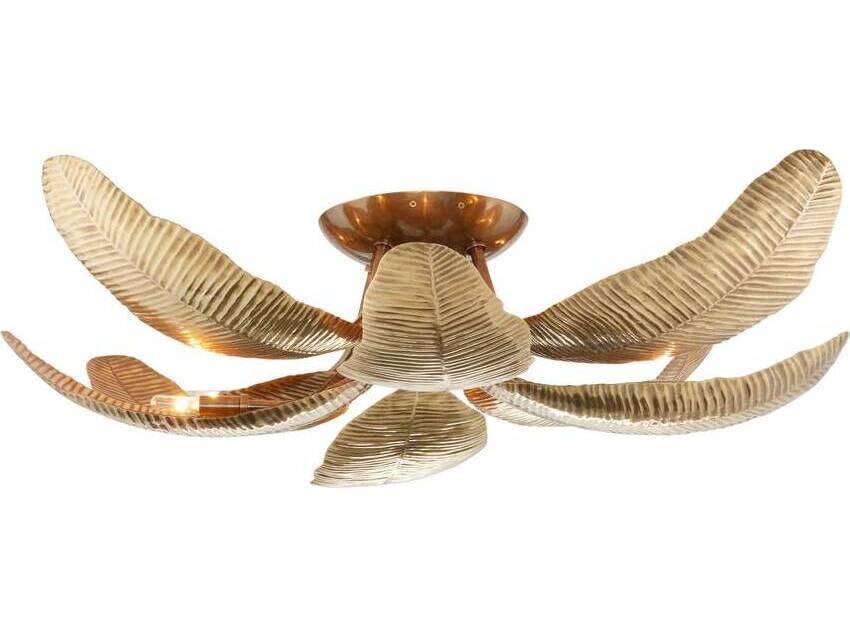 Farah 8-Light Vintage Brass Semi Flush Mount
