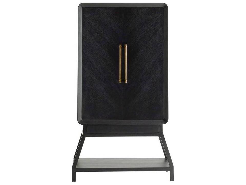 Cantu Bar Cabinet In Ebony Oak Wood