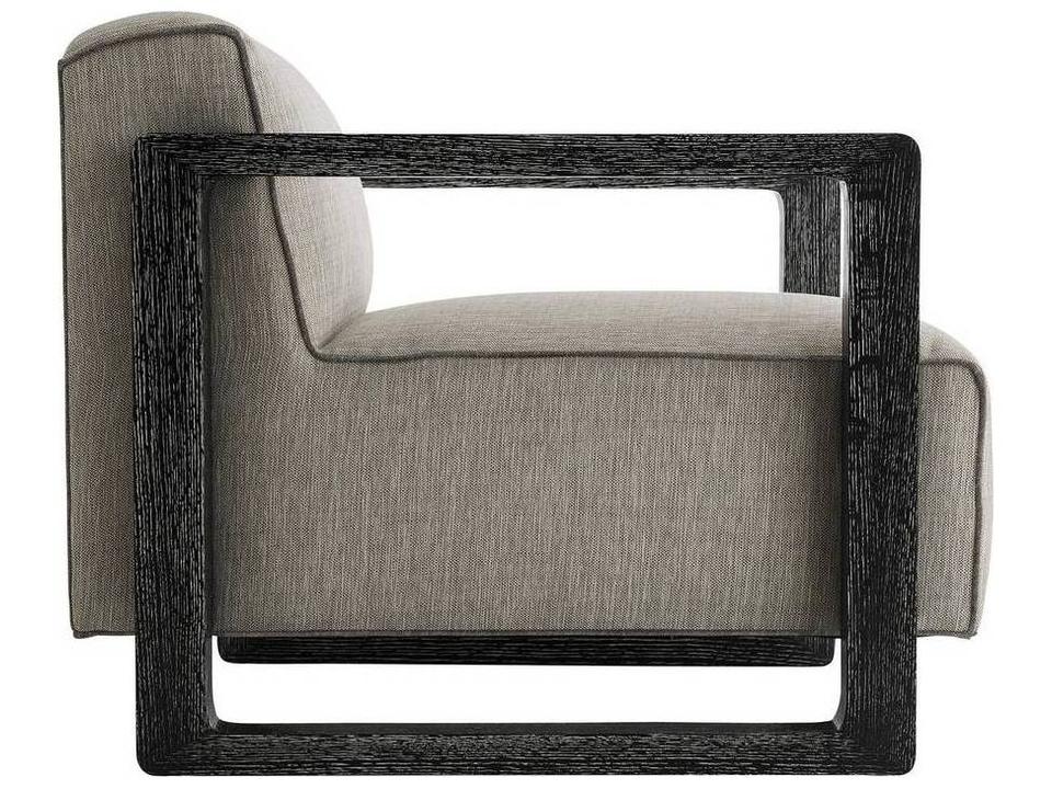 Duran Accent Chair in Fossil Tweed and Black Cerused Wood by Jay Jeffers