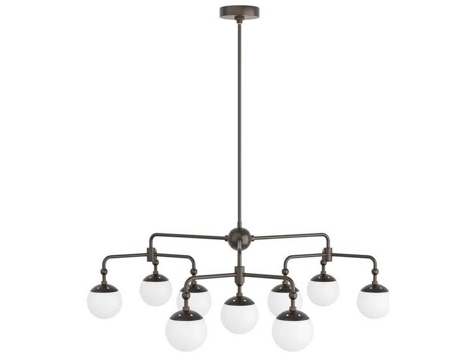 9-Light English Bronze Globe Chandelier