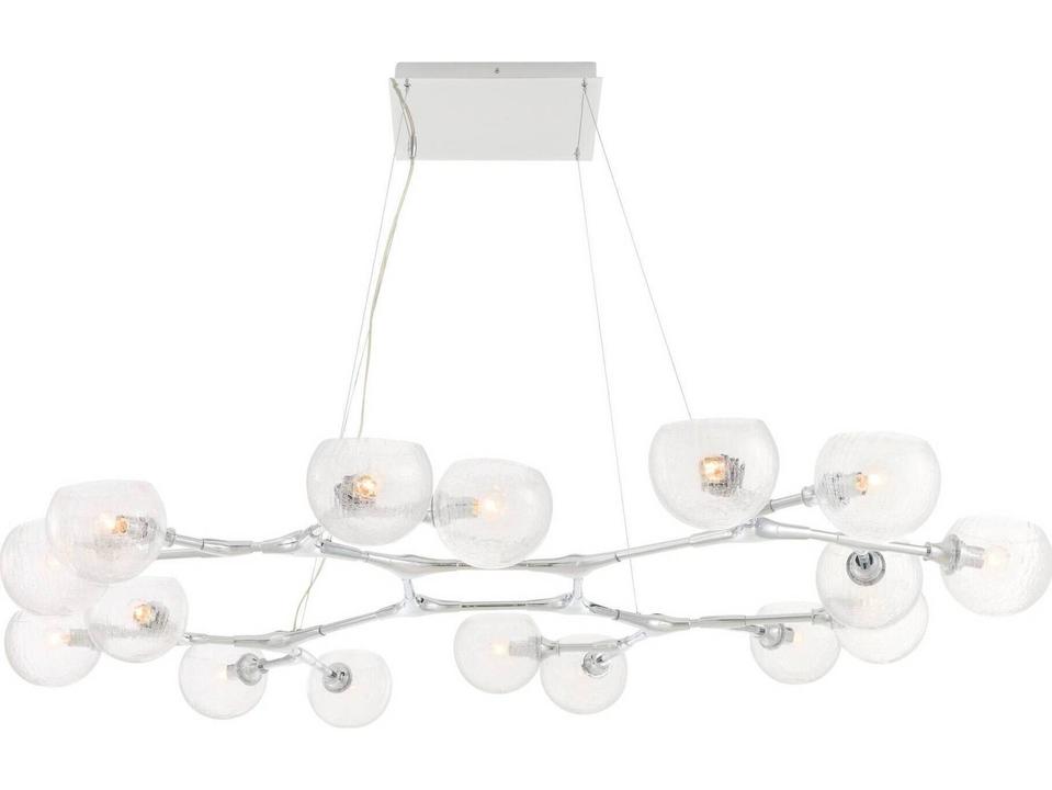 Silver Clear Chrome Linear Globe Chandelier