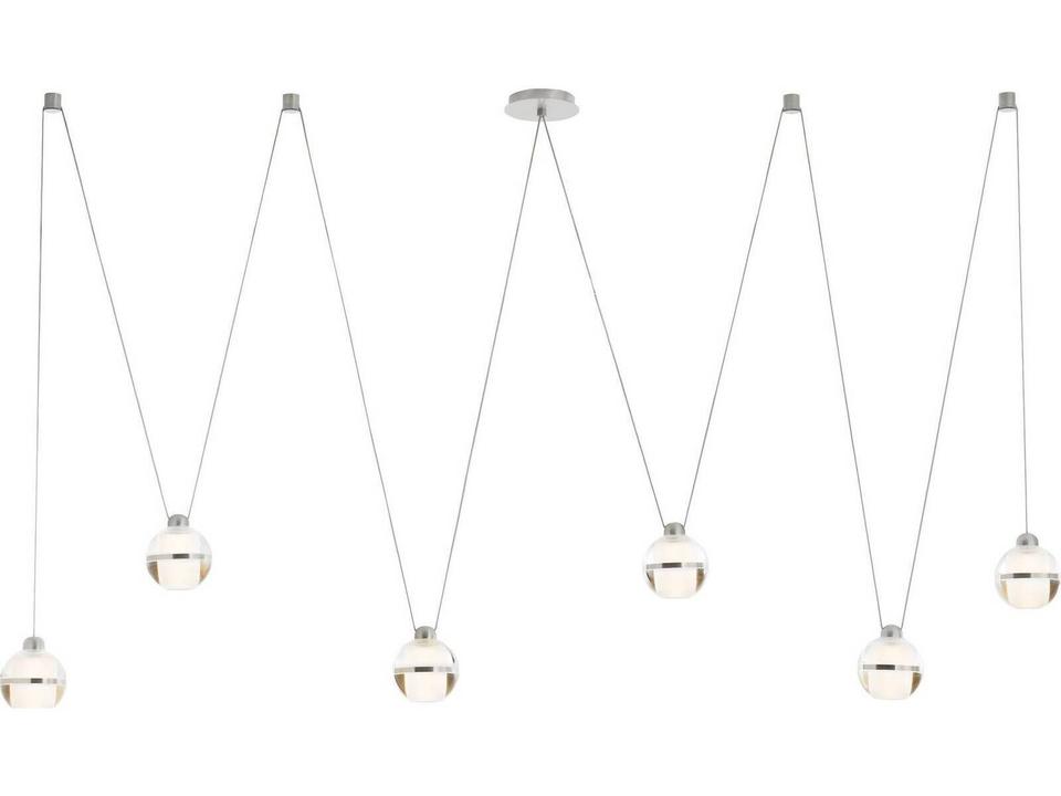 Clear Silver Nickel Globe Chandelier