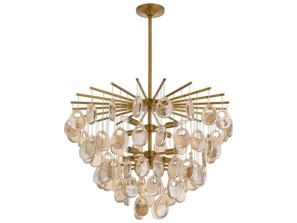 Jacqueline Chandelier with Amber Glass Drops