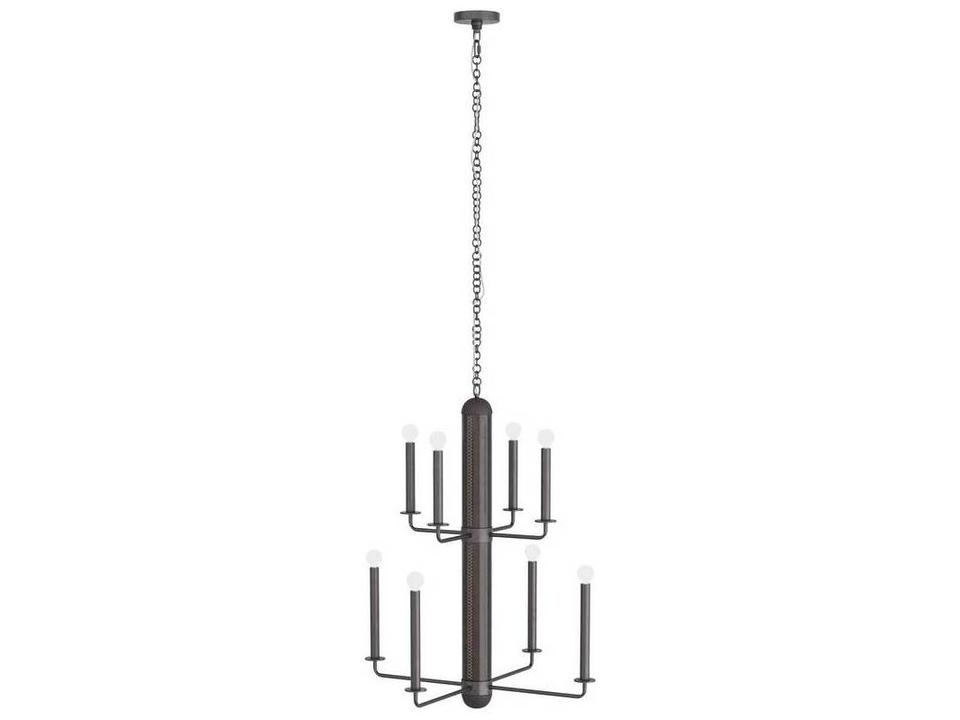 8-Light Ore Black Candelabra Tiered Chandelier