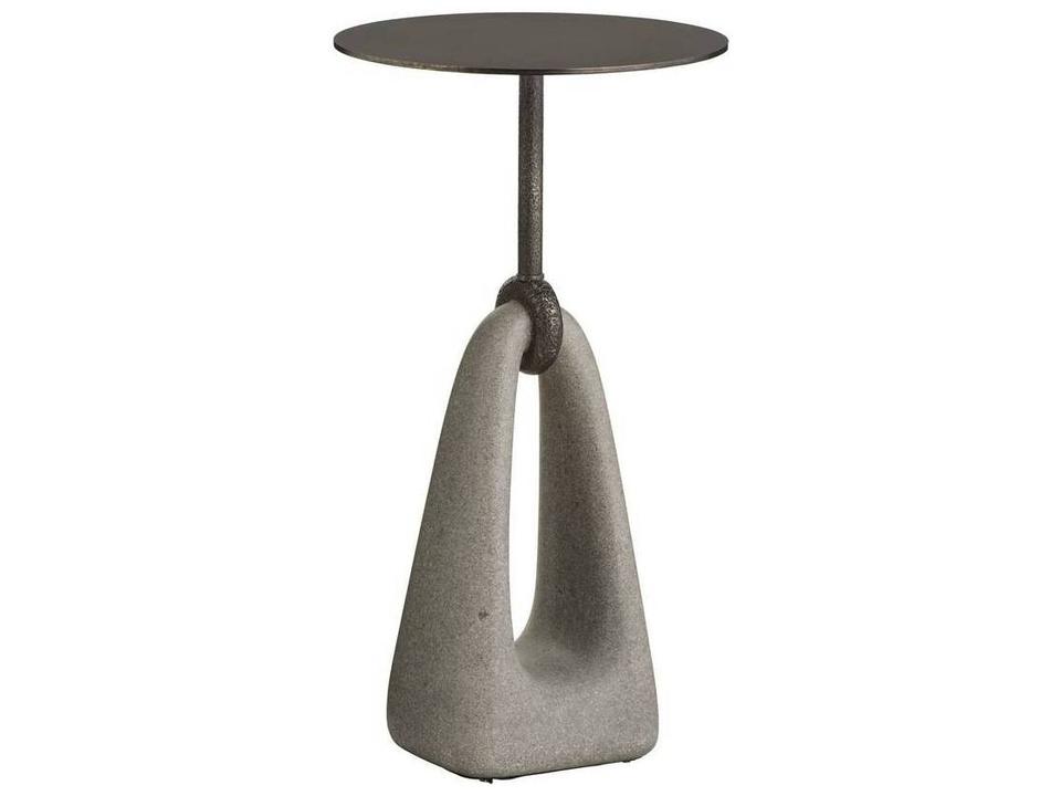 Round Metal Vintage Bronze End Table