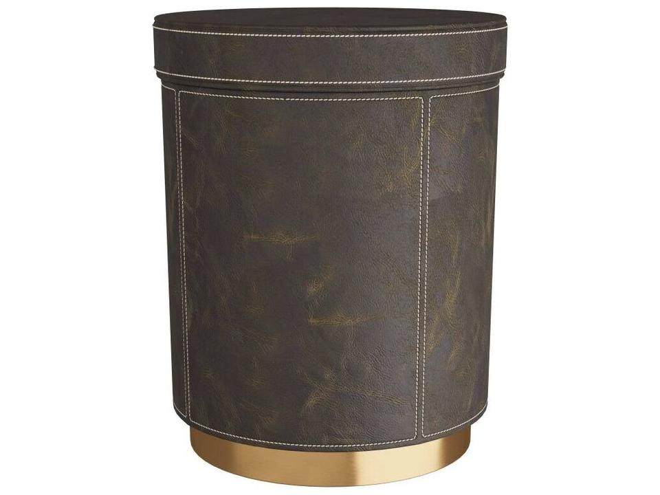 Wes Accent Table Moss Leather Storage