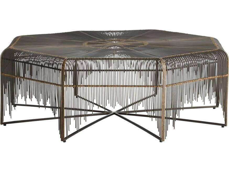 Arteriors Ilaria Octagonal Coffee Table in Natural Iron