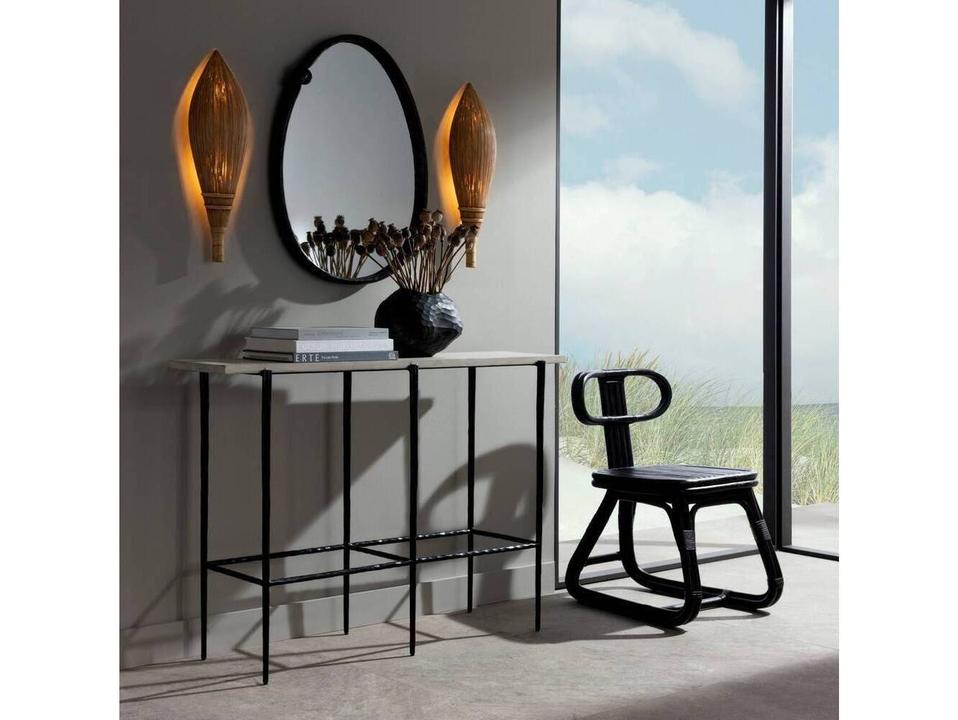 Rectangular Wood Smoke Console Table