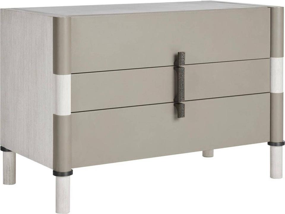 Rectangular Faux Leather Gray End Table