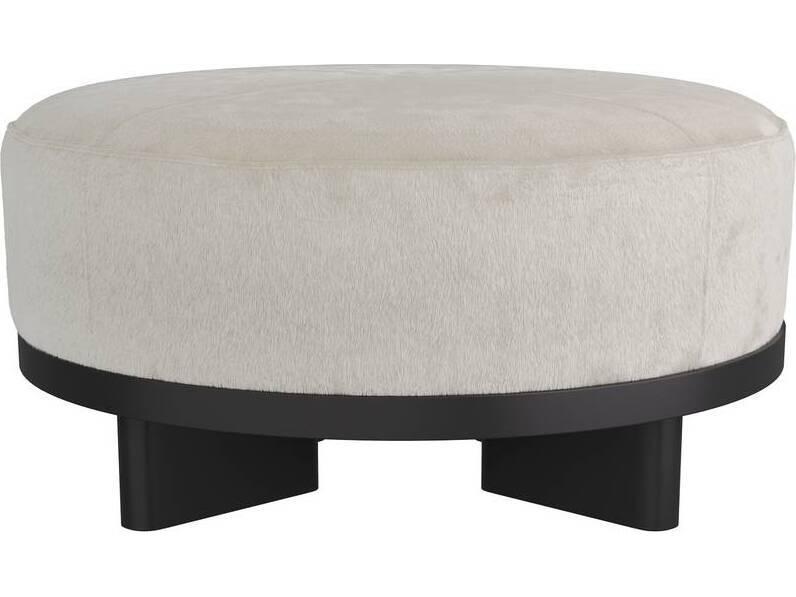 Aurora Ottoman in White Hide Leather