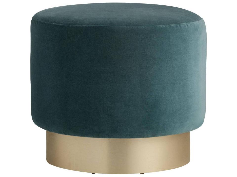 Blue Silver Upholstered Ottoman