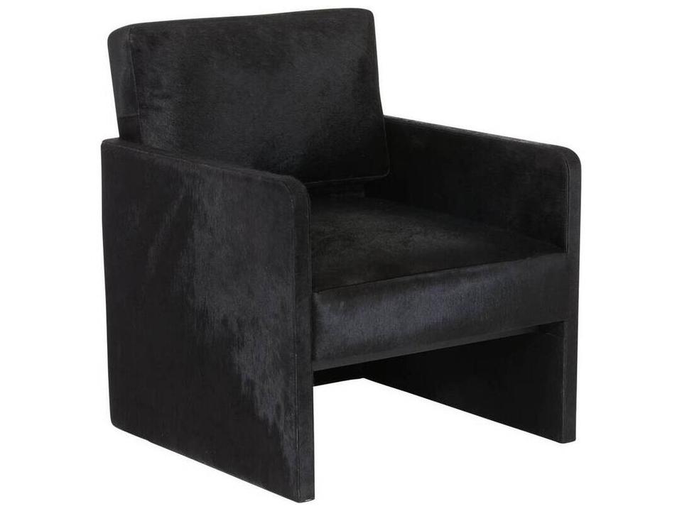Devine Lounge Chair in Black Hair-on-Hide
