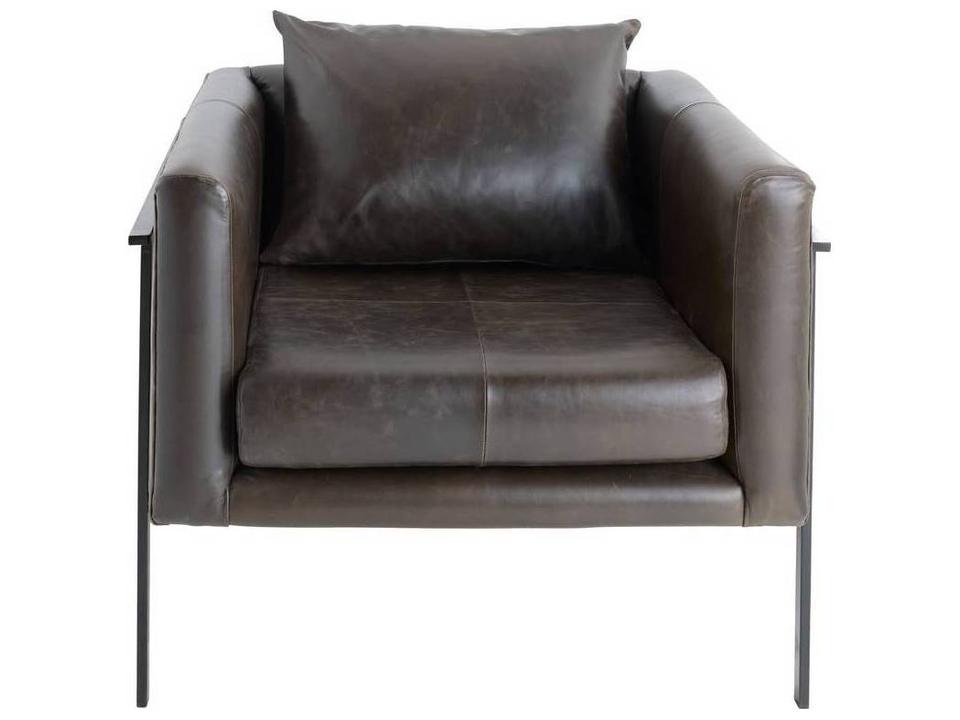 Giroud Leather Lounge Chair Industrial Modern