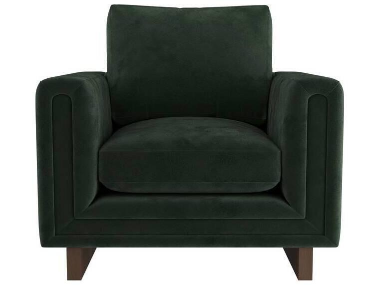 Lovell Upholstered Accent Chair in Forest Velvet and Dark Walnut