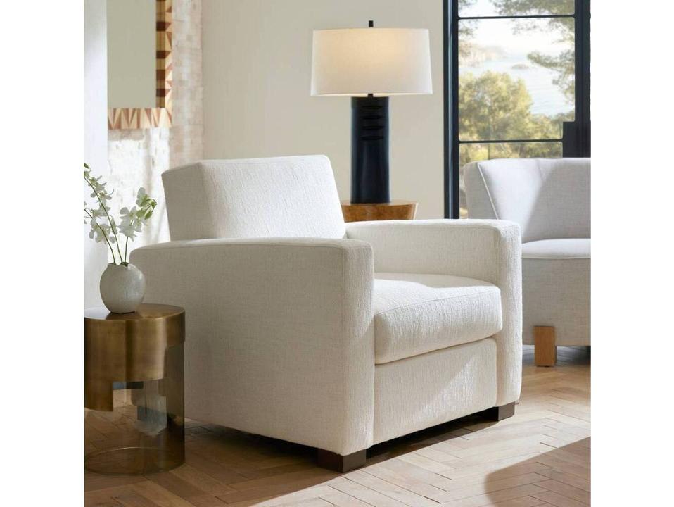 Dodson Cloud Bouclé Accent Chair with Ebony Wood Legs