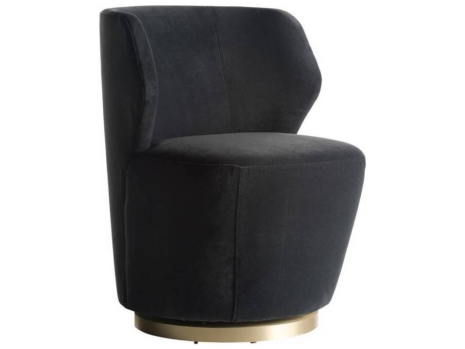 Poppy Swivel Chair Midnight Grey Velvet
