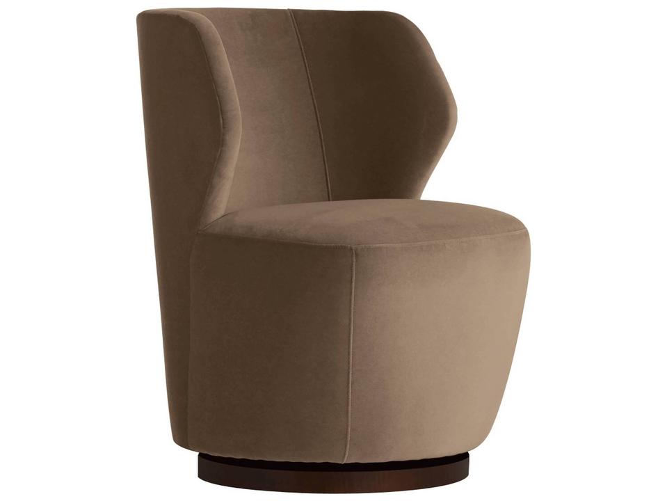 Swivel Tan Velvet Accent Chair