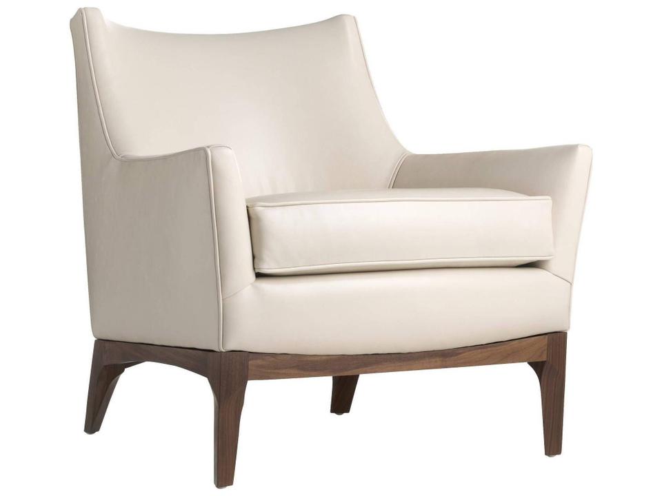 Cream Leather Accent Chair