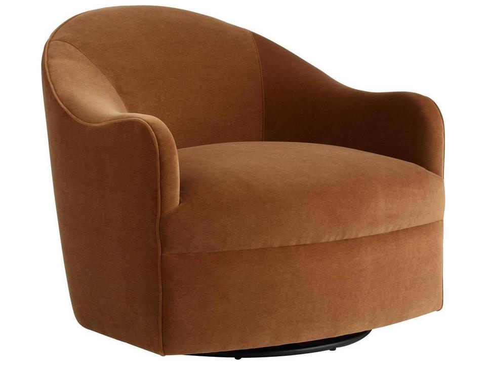 Swivel Brown Velvet Accent Chair
