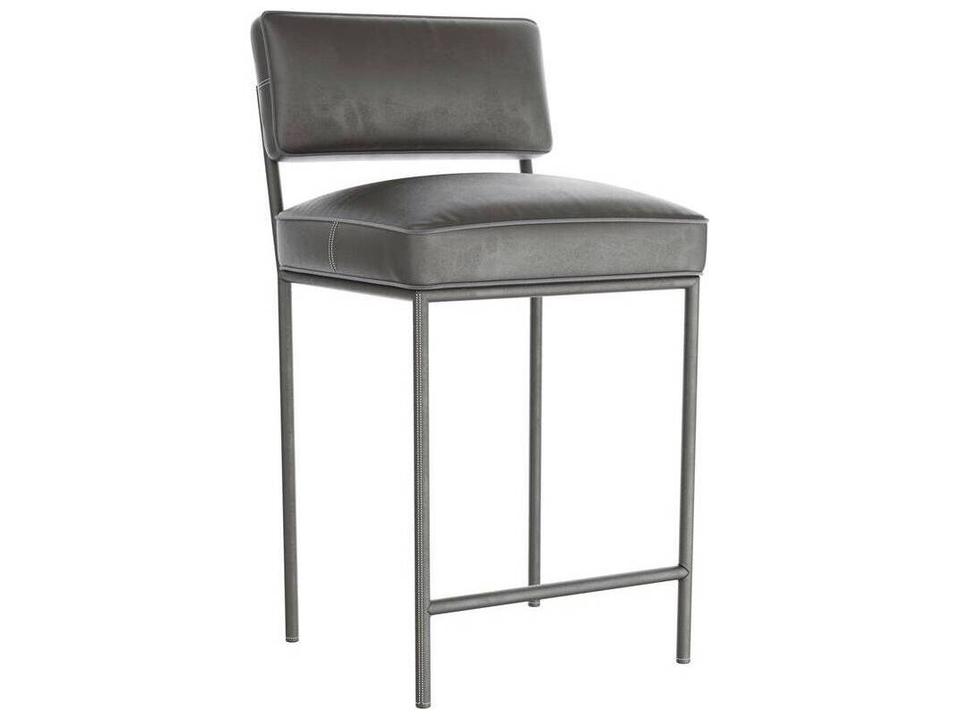Dim Gray Leather Counter Stool