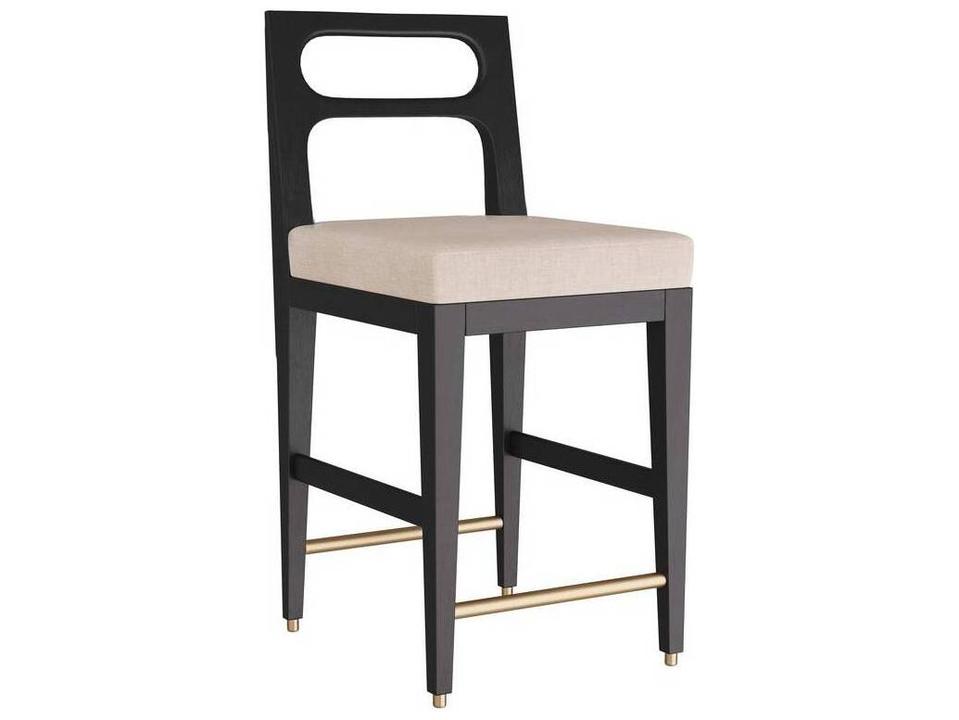Thaden Wood Counter Stool Natural Linen