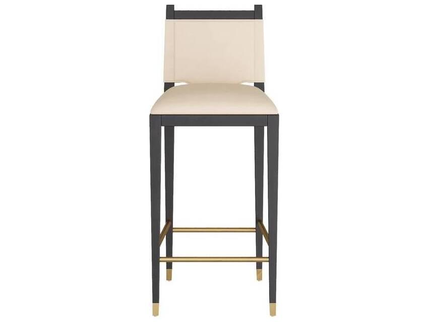 Burdock Bar Stool in Ivory Leather