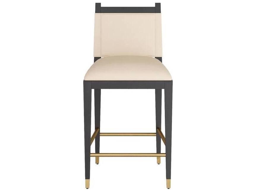 Burdock Counter Stool in Ebony Leather