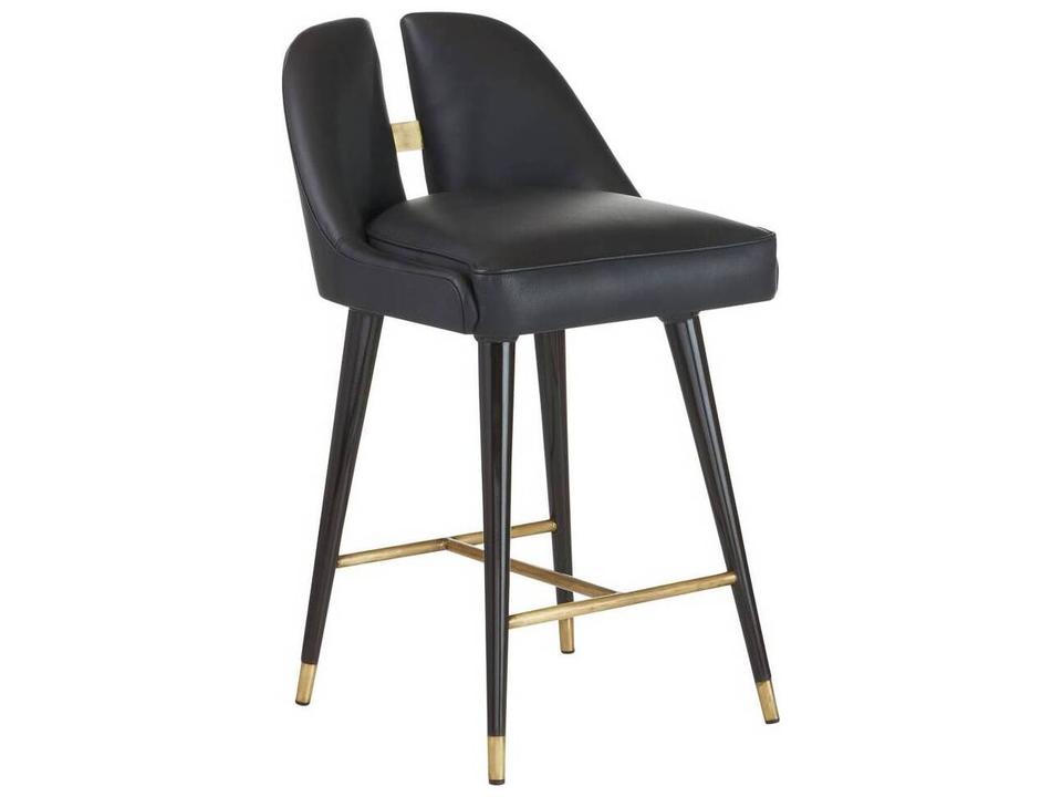 Crowley Counter Stool in Black Leather