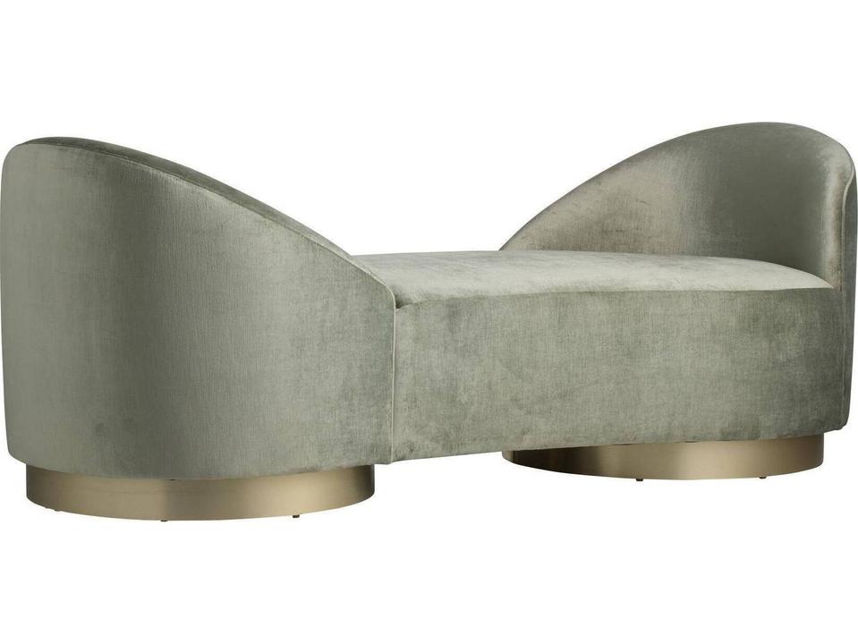 Green Silver Upholstered Chaise