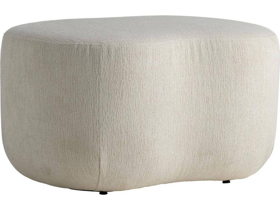 Black Cream Upholstered Ottoman