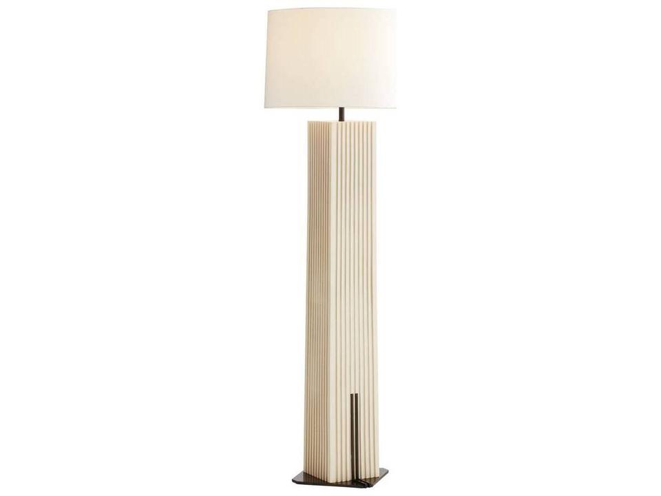 Fortunata Floor Lamp Ivory Resin Architectural Column