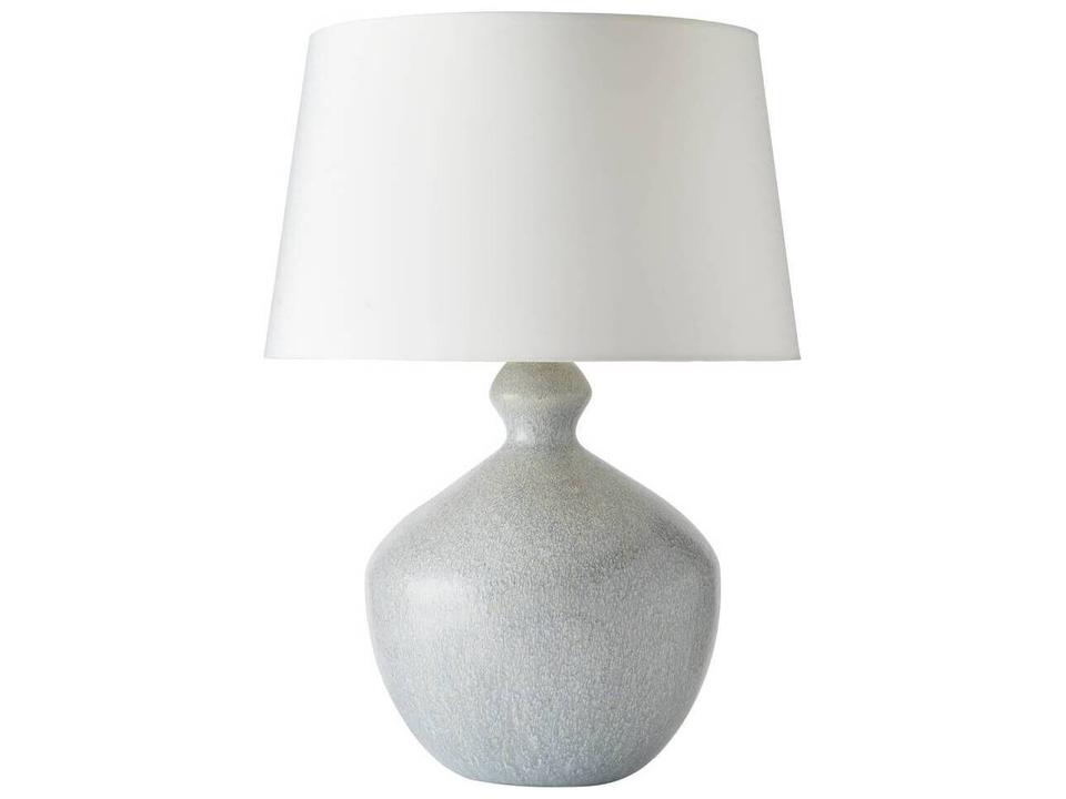 Clementine Ceramic Table Lamp in Icy Morn with Off-White Shade