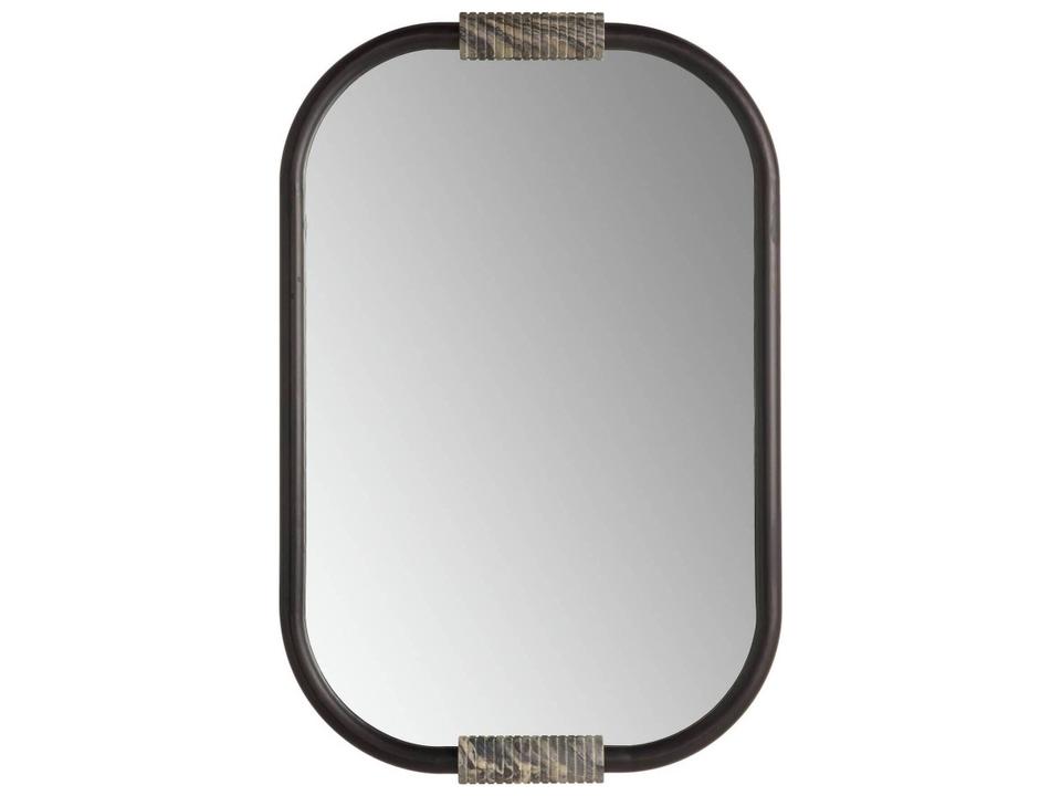 Black Gray Wall Mirror Oval