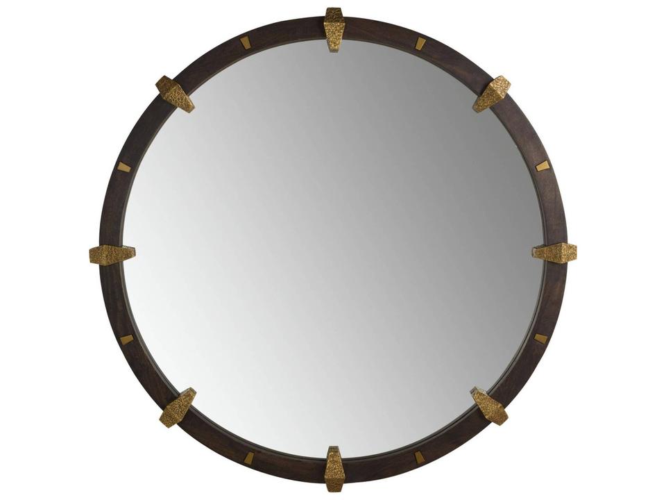 Brown Gold Wall Mirror Round