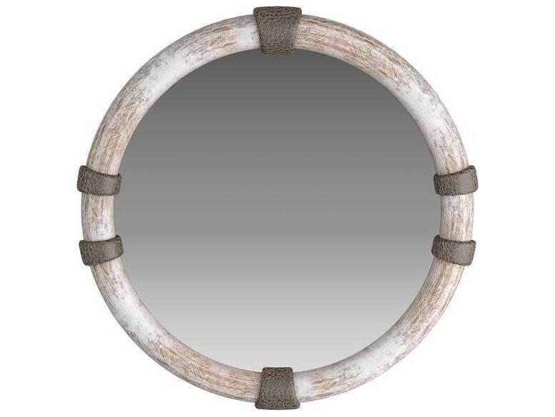 Bresnahan Mirror Round Limed Wood