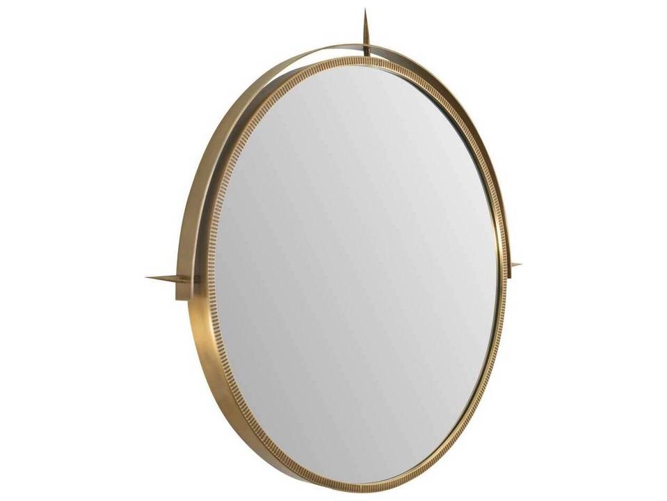 Antique Brass Wall Mirror Round