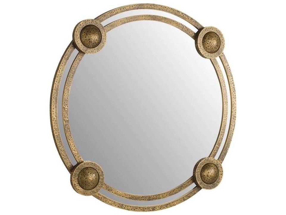 Antique Brass Wall Mirror Round
