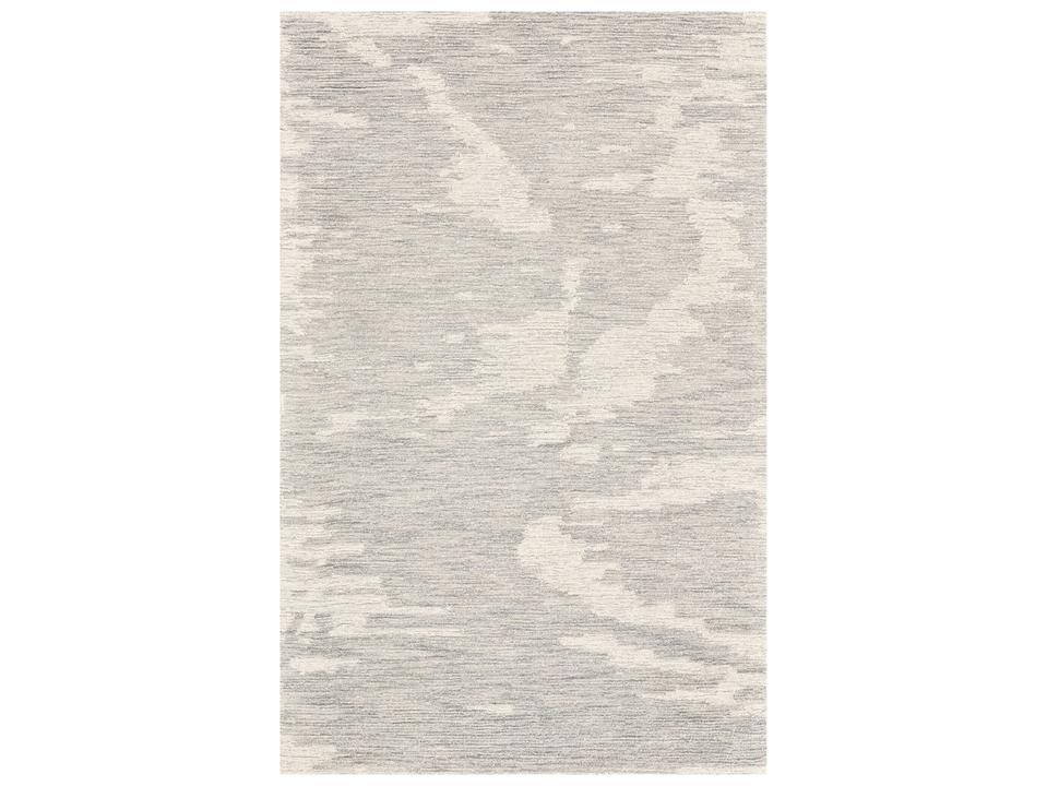 Mexico Abstract Wool Area Rug with High-Low Texture