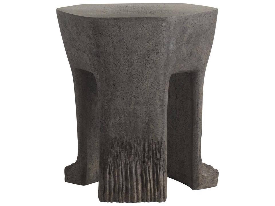 Black Concrete Round End Table
