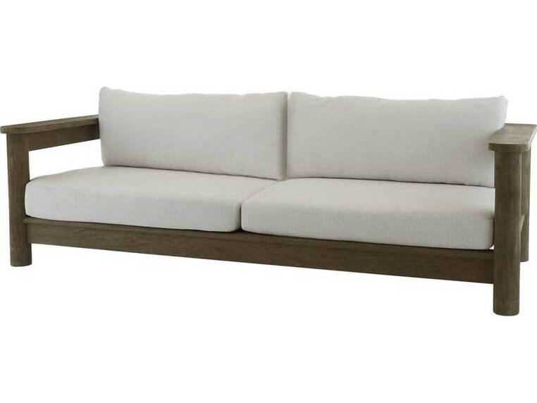 Arteriors Caldwell 3-Seat Outdoor Sofa in Shale Teak Wood